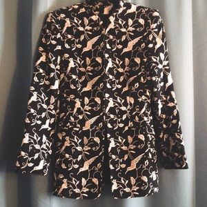 VINTAGE 90’s Jacket - RENA LANGE Noir/Beige Zip Up